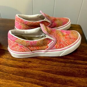 Girls rose patterned vans